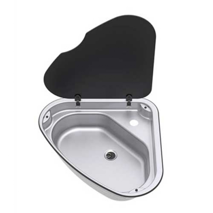Triangular Right Sink with Glass Lid Series 33 in the group Water & Sanitation / Water / Sink & Shower Tray / Sink at Campmarket (67122)