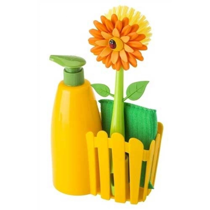 Dish set Flower Power 3-pieces Orange in the group Household & Kitchen / Laundry, Cleaning & Dishes / Dish brushes at Campingvaruhuset i Norden AB (67312)