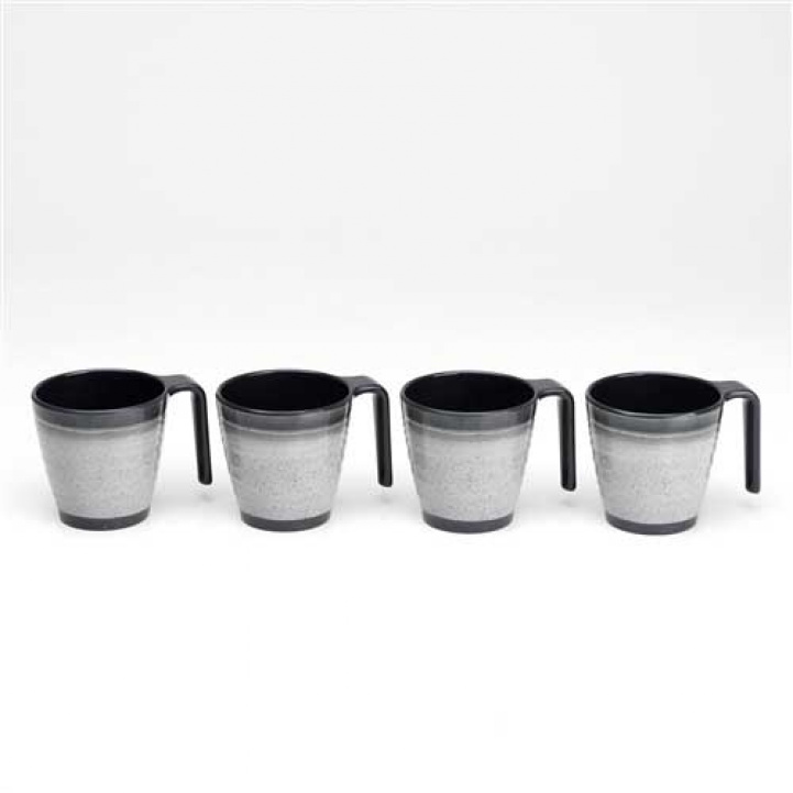 Flamefield Melamine Mugs Granite Grey 4-pack in the group Household & Kitchen / Glass & Mugs / Mugs and Coffee Cups at Campingvaruhuset i Norden AB (67360)