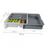 Adjustable Cutlery Drawer Grey/White Adjustable Cutlery Drawer Grey/White