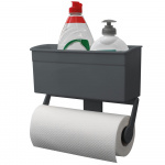 Household roll holder and box with suction cup mounts Household roll holder and box with suction cup mounts