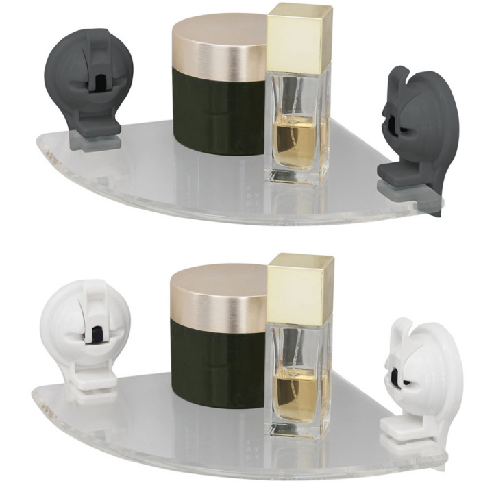 Corner shelf with suction cup mounts in the group Water & Sanitation / Bathroom items at Campingvaruhuset i Norden AB (67719)