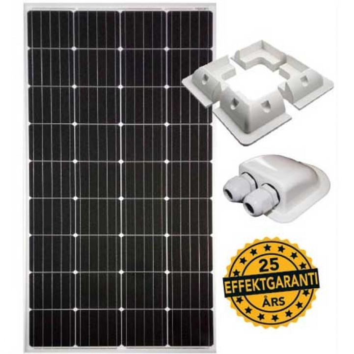 LTC Solar Cell Wide 160W + Mounting rail & Cable entry in the group Caravan & Motorhome / Electronics / Solar panels at Campingvaruhuset i Norden AB (68103)