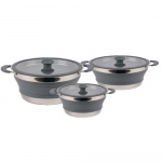 Collapsible Silicone Pot Grey