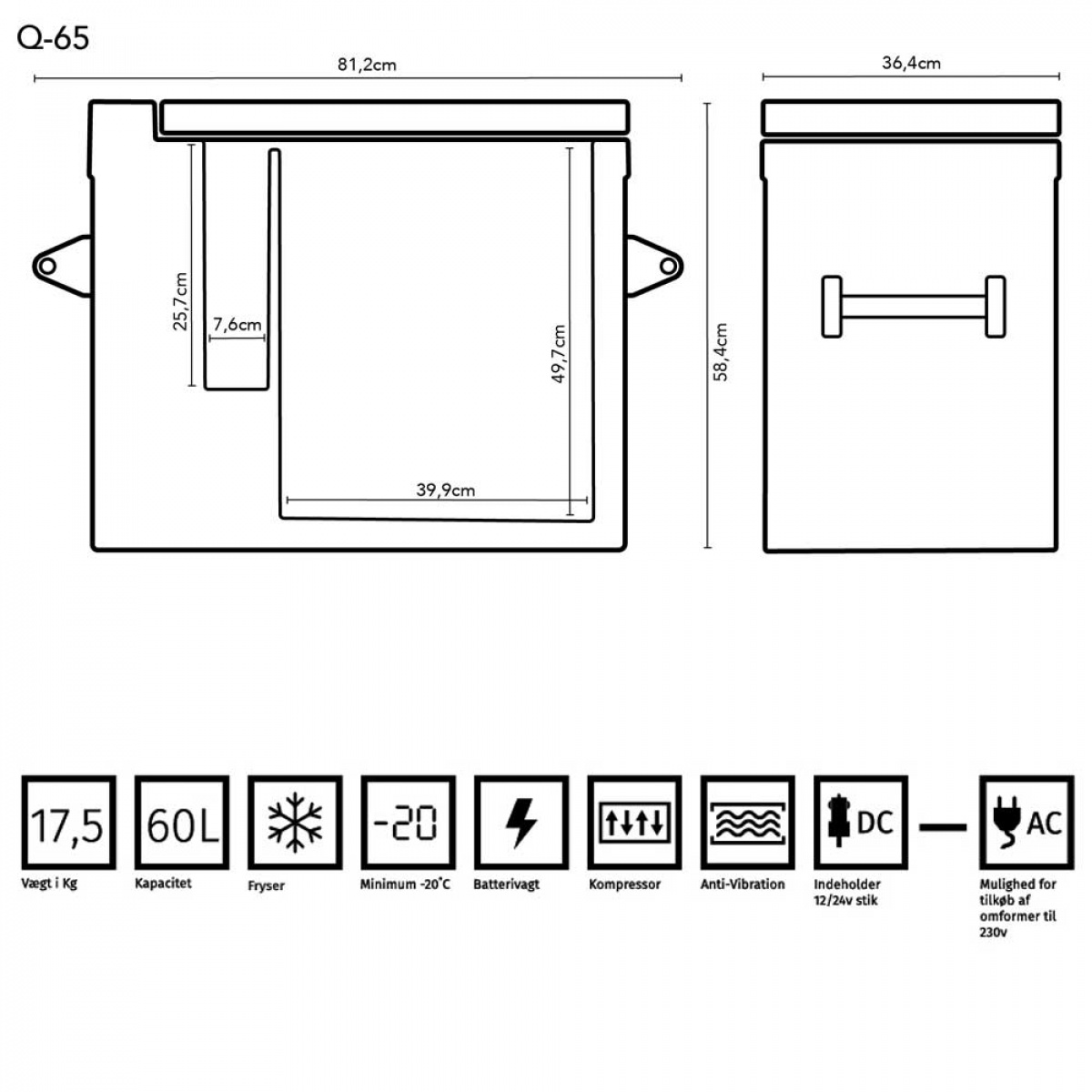 Compressor cooler box FMT Q65 in the group Caravan & Motorhome / Heat, Cold & Ventilation / Refrigerators & Coolers / Coolers at Campmarket (68882)
