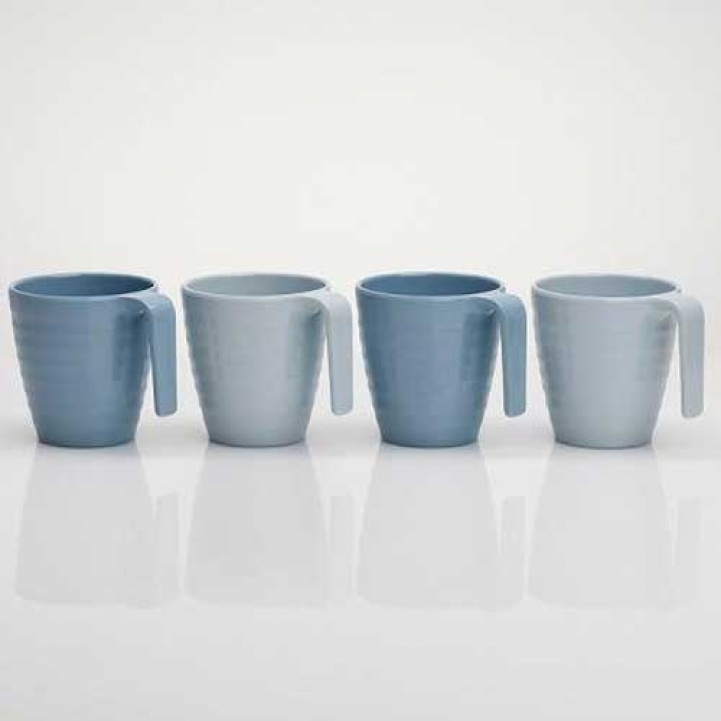 Melamine mugs Shades Of Blue 4-Pack in the group Household & Kitchen / Glass & Mugs / Mugs and Coffee Cups at Campingvaruhuset i Norden AB (69659)