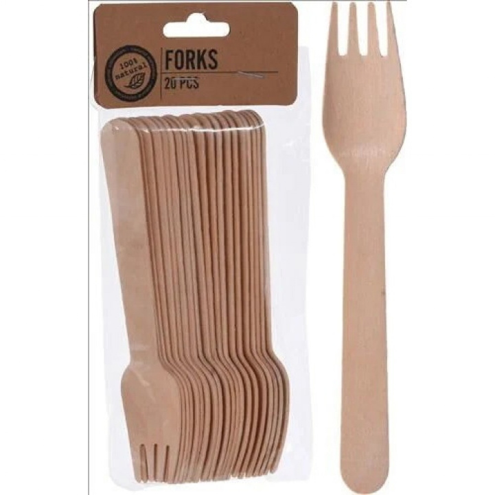 Eco Disposable Cutlery Fork 20-Pack Wood in the group Household & Kitchen / Serving / Cutlery at Campingvaruhuset i Norden AB (70178)