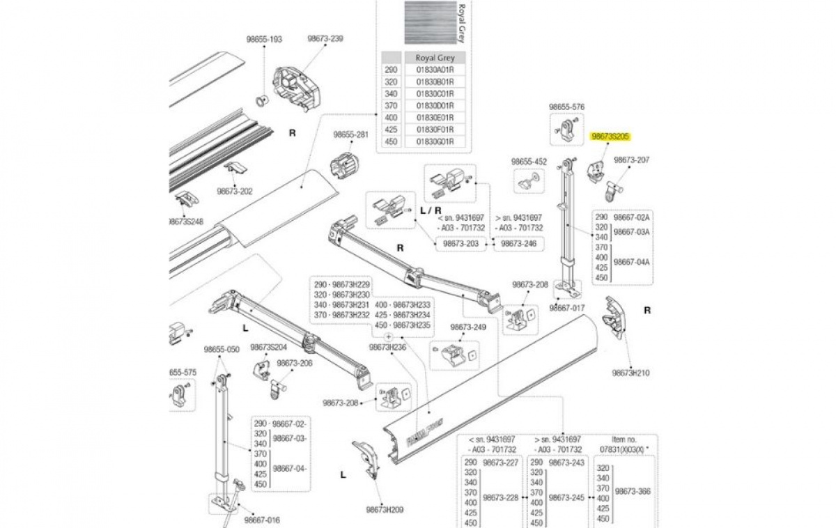 Fiamma Fixing Kit Right For F80S in the group Awning & Canopies / Awnings / Motorhome awnings / Fiamma Box Awnings / Spare parts at Campmarket (70537)