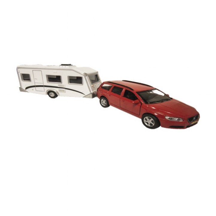 Volvo with Holiday caravan in the group Other / Toys & Games at Campingvaruhuset i Norden AB (70676)