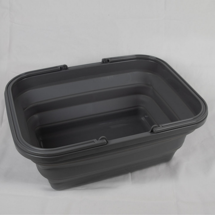 Collapsible Basket/Washing Tub 16L Grey in the group Household & Kitchen / Laundry, Cleaning & Dishes / Dish basins at Campmarket (70899)