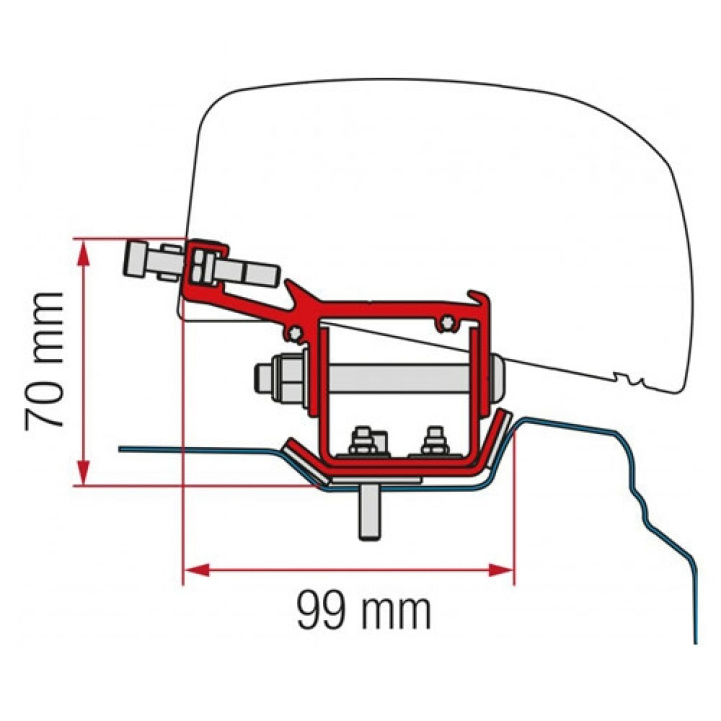 Fiamma Adapter F40 Renault Traffic L2 2014- in the group Caravan & Motorhome / Van & Sheet Metal Workers / Awnings / Awning adapters / Fiamma / F35/F40-Other Vehicles at Campmarket (71074)