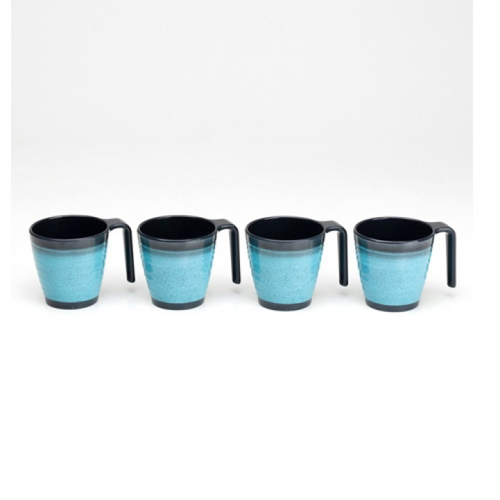 Flamefield Mugs Granite Aqua 4-Pack in the group Household & Kitchen / Glass & Mugs / Mugs and Coffee Cups at Campingvaruhuset i Norden AB (71754)