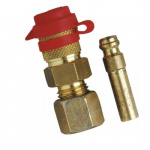 Gas connection with quick coupling