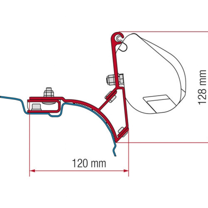 Fiamma Adapter F35 VW T5/T6 MultivanTransporter 2003- in the group Caravan & Motorhome / Van & Sheet Metal Workers / Awnings / Awning adapters / Fiamma / F35/F40-Other Vehicles at Campingvaruhuset i Norden AB (72372)