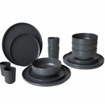 Melamine tableware Patom 16 pieces Anthracite Melamine tableware Patom 16 pieces Anthracite
