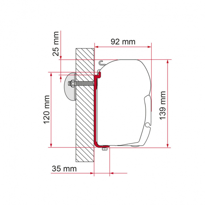 Fiamma Adapter Standard AS 120 F45 260-400cm in the group Awning & Canopies / Awnings / Motorhome awnings / Fiamma Box Awnings / Adapters at Campmarket (73165)