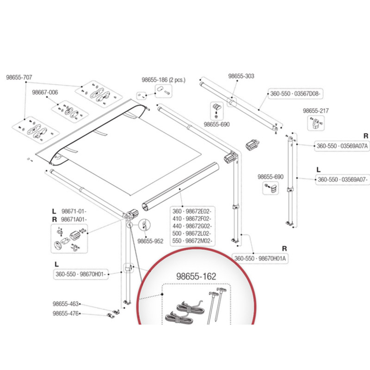 Fiamma Stormkit 98655-162 Caravanstore/F35 in the group Awning & Canopies / Awnings / Caravan awnings / Spare parts for caravan awnings / Caravanstore spare parts at Campmarket (73422_01)