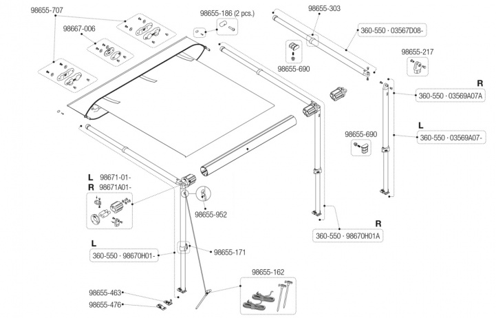 in the group Awning & Canopies / Awnings / Caravan awnings / Spare parts for caravan awnings / Caravanstore spare parts at Campingvaruhuset i Norden AB (73422)