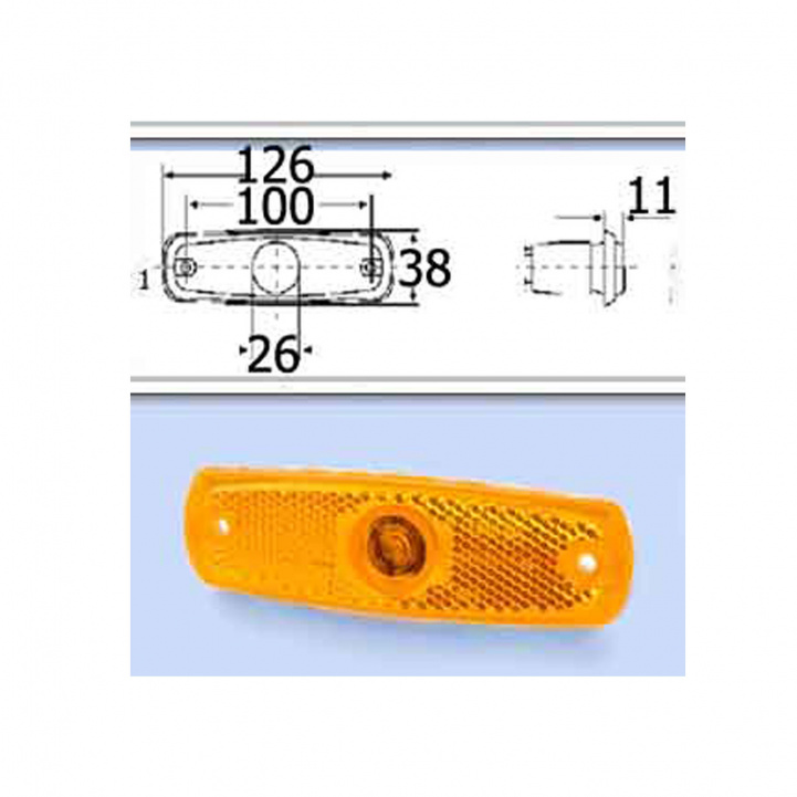 Side marker light 126 x 38 mm in the group Caravan & Motorhome / Electronics / Traffic & Exterior lighting / Side marker light at Campingvaruhuset i Norden AB (74114)
