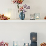 Lamp Phoebe Glass Blue-Grey 12x19.5cm