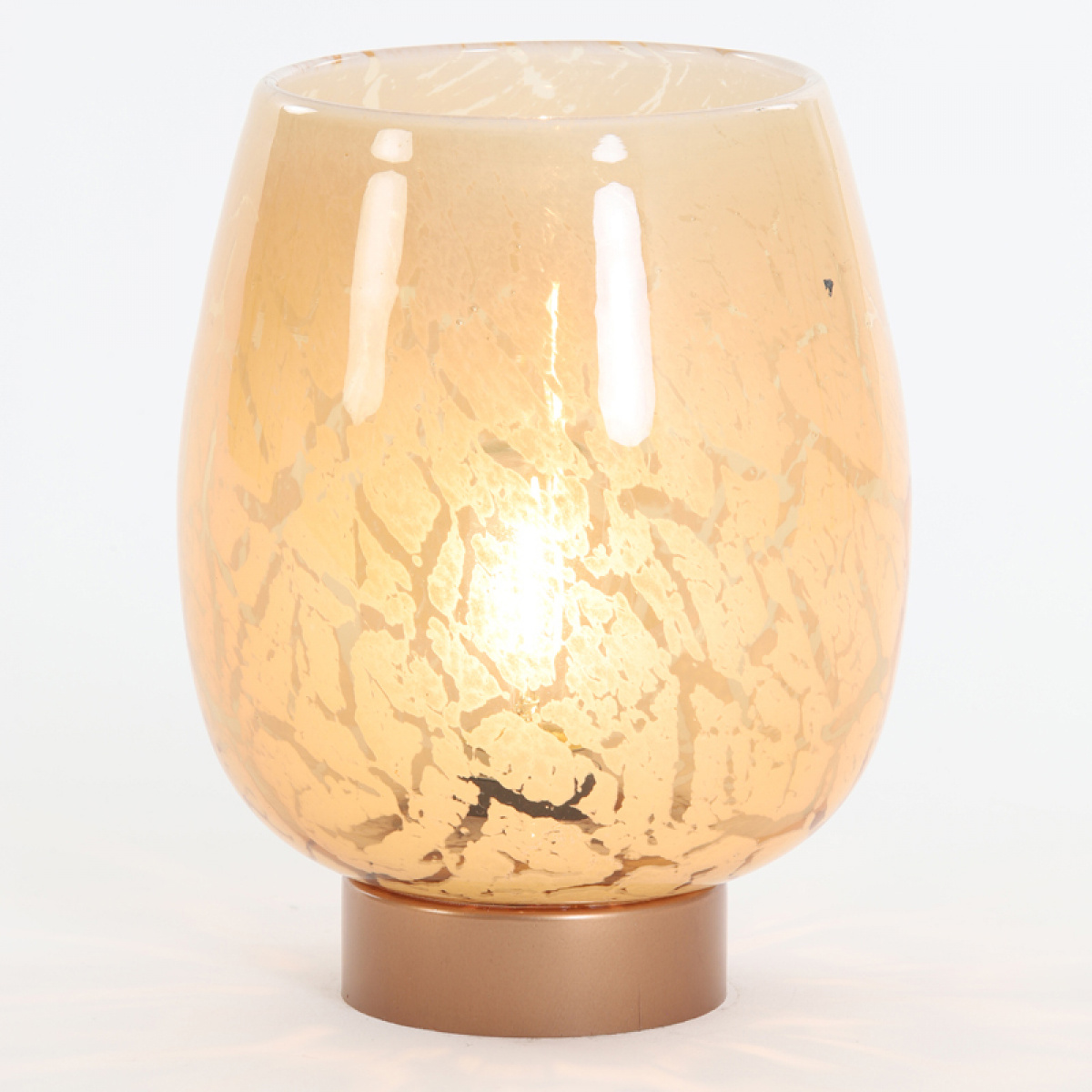 Lamp Sylas Glass Caramel and Copper 15x19cm in the group Home & Interior / Lighting & Lanterns at Campingvaruhuset i Norden AB (75074)