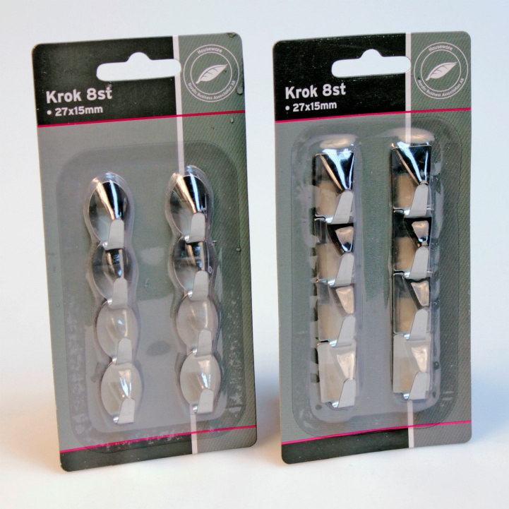 Hook 8 pcs 27x15 mm Self-adhesive in the group Caravan & Motorhome / Locks & Fittings / Hooks & Hanging at Campingvaruhuset i Norden AB (76177)