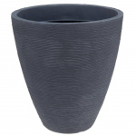 Pot Ribbed Height 42cm Diameter 39cm Round Grey Pot Ribbed Height 42cm Diameter 39cm Round Grey