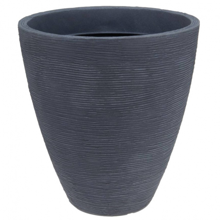 Pot Ribbed Height 42cm Diameter 39cm Round Grey in the group Home & Interior / Decoration & Comfort at Campingvaruhuset i Norden AB (77268)