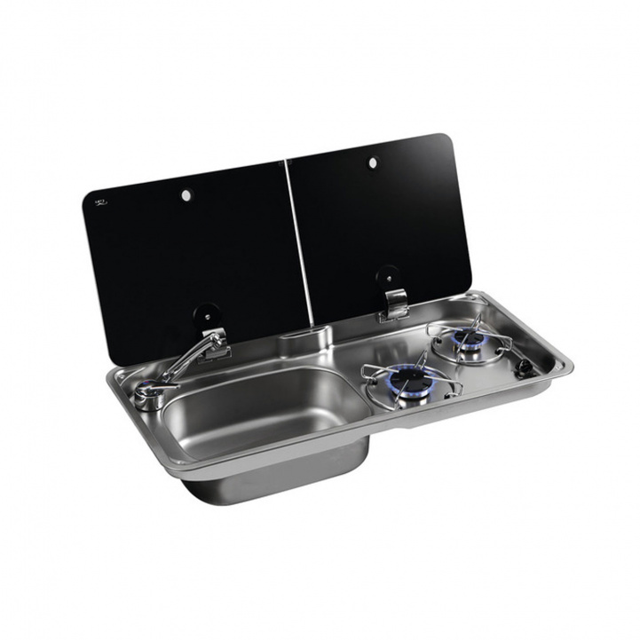 Sink with Bowl 2-part lid - Left in the group Household & Kitchen / Sinks & Cooktops at Campmarket (77545)
