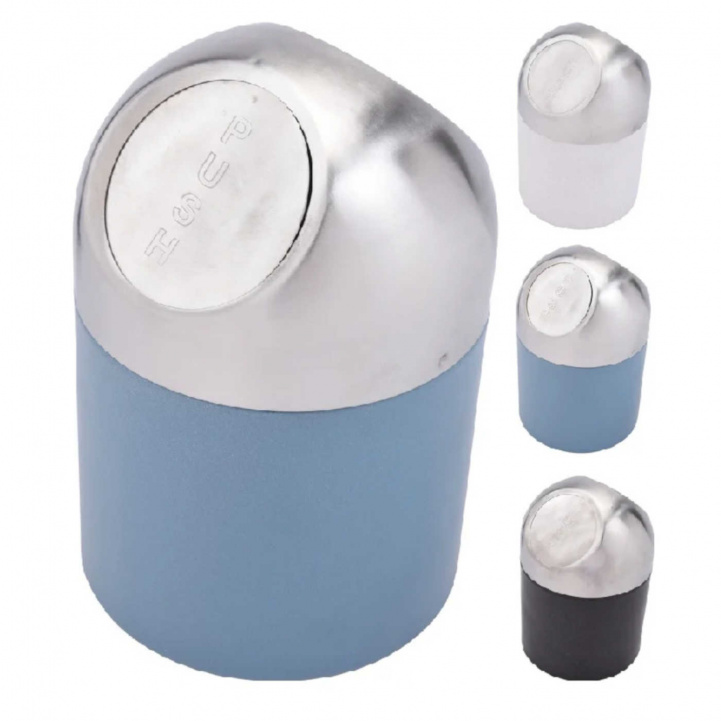 Trash Can Push Stainless Steel 17cm in the group Household & Kitchen / Laundry, Cleaning & Dishes / Cleaning at Campmarket (77922)