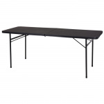 Folding Camping Table 180x73cm Black