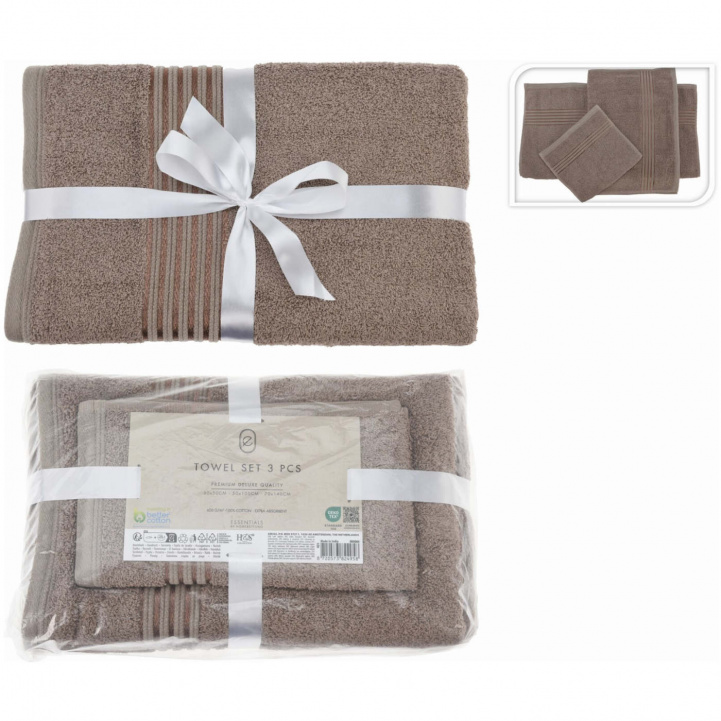 Towel set 3 pieces Beige in the group Home & Interior / Textiles / Towels at Campingvaruhuset i Norden AB (78038)