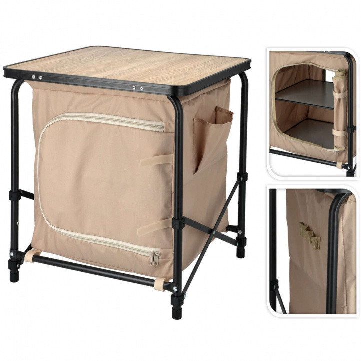 Camping table with cabinet in the group Camping furniture / Furniture / Smart storage at Campingvaruhuset i Norden AB (78085)