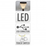 Table Lamp Fancy Rechargeable Brown