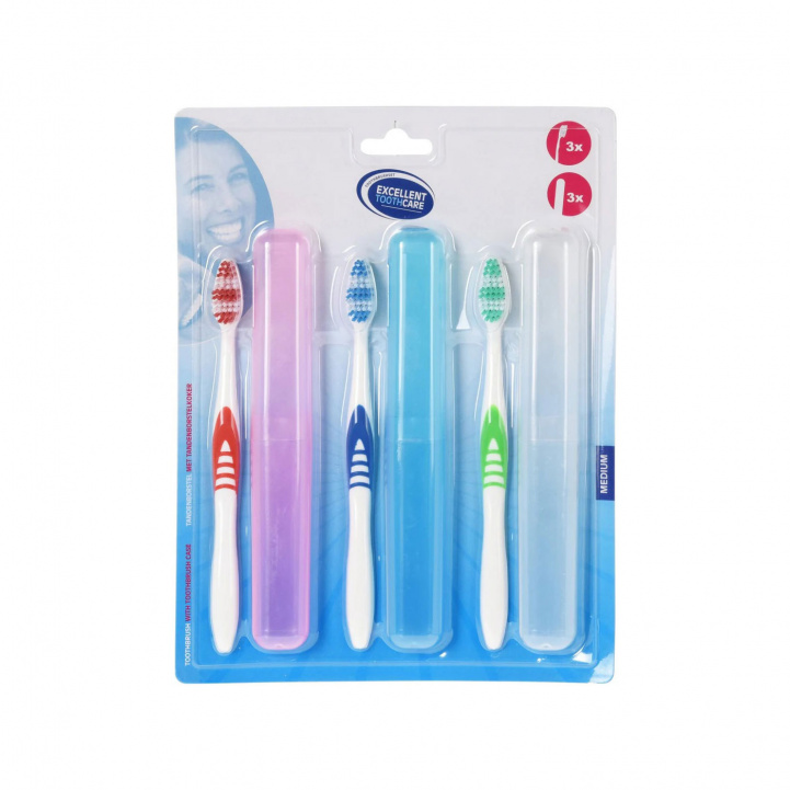 Toothbrush with Case 3-pack in the group Water & Sanitation / Bathroom items at Campmarket (78165)