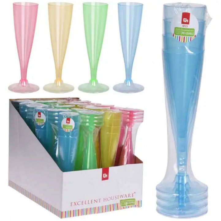 Champagne glasses Fun 4-pack in the group Household & Kitchen / Glass & Mugs / Champagne glass at Campingvaruhuset i Norden AB (78237)
