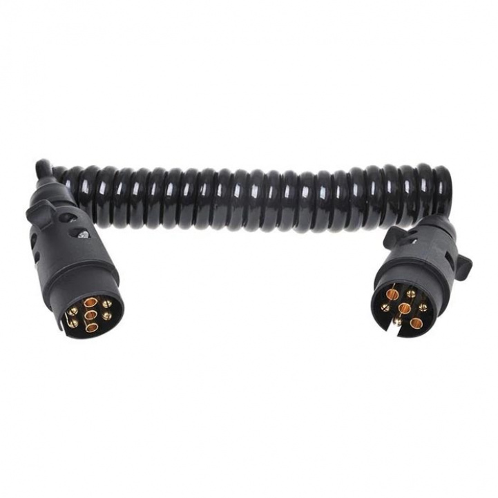 ProPlus Spiral Cable 3m with 2x 7-pin Connector PVC in the group Caravan & Motorhome / Chassis / Movers/Connection assistance / Trailer connectors at Campingvaruhuset i Norden AB (78455)