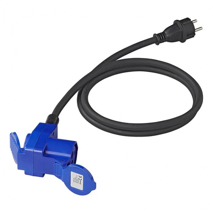 ProPlus Connection Cable 150cm 230V to CEE angled plug + 230V socket in the group Caravan & Motorhome / Electronics / Connection cables at Campmarket (78489)