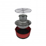 Table grill Vesuvio with fan for charcoal Ø33cm