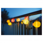 Party lighting with 10 lanterns including solar panel-battery. Party lighting with 10 lanterns including solar panel-battery.