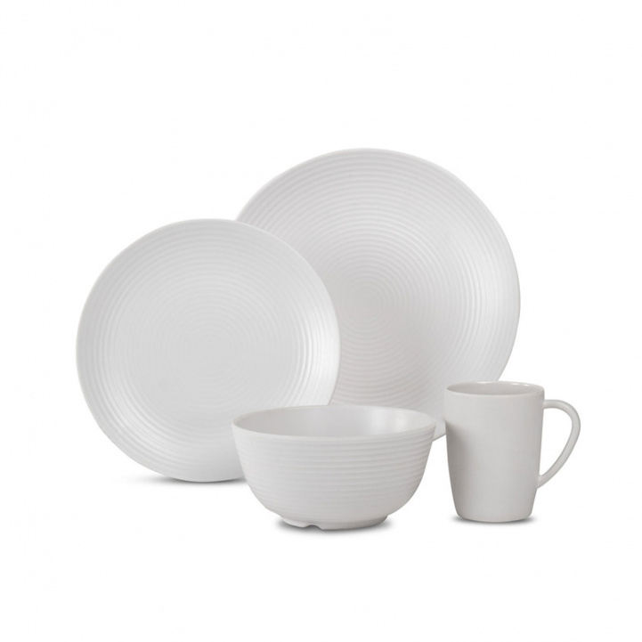 Camp4 Melamine Tableware Lund 16-pieces White in the group Household & Kitchen / Serving / Tableware at Campingvaruhuset i Norden AB (79259)