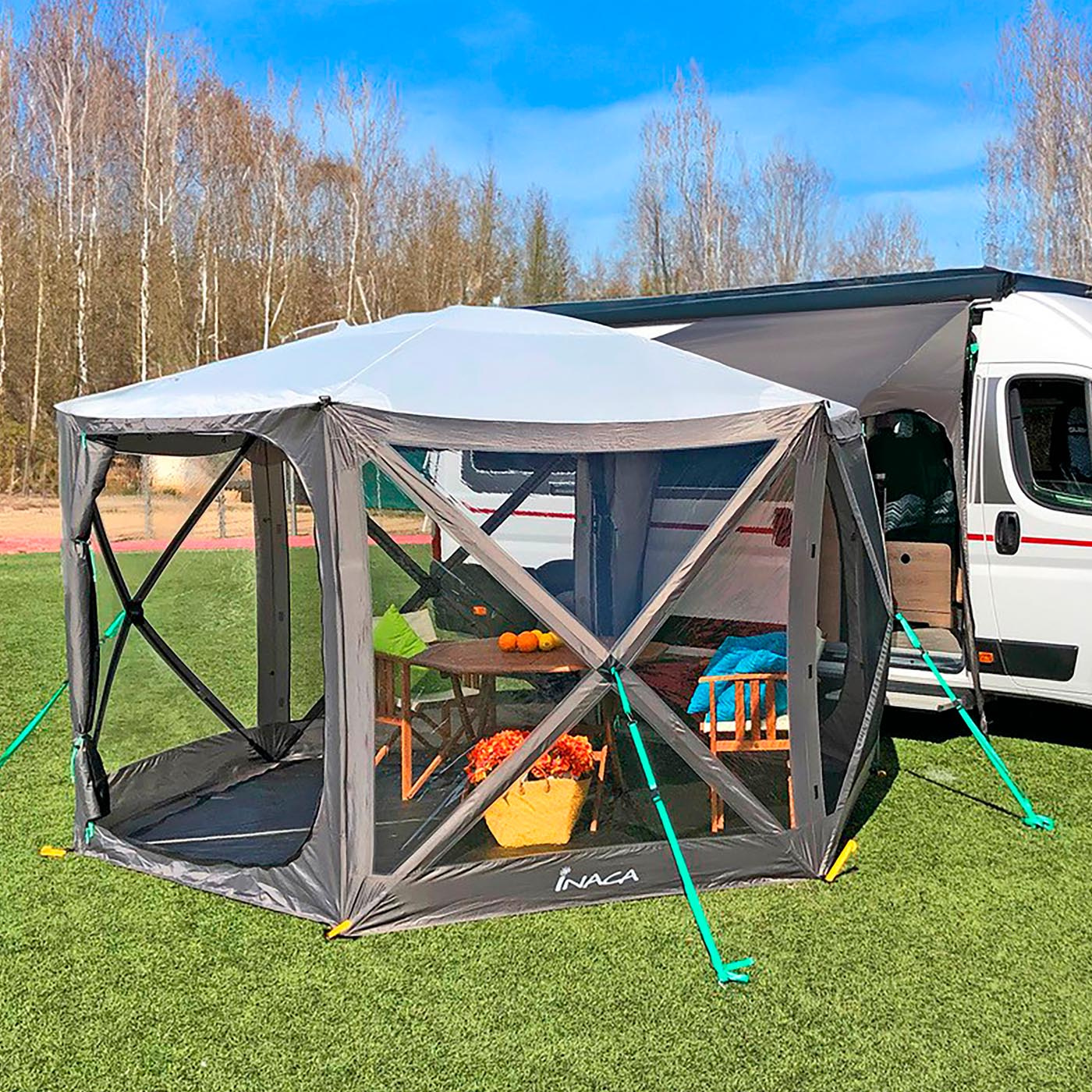 Inaca Pop Up Tent 3.5m With Tunnel | Buy at Campmarket