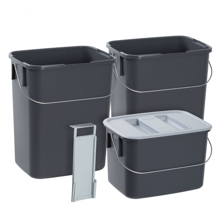 Source sorting set with 3 containers in the group Household & Kitchen / Laundry, Cleaning & Dishes / Cleaning at Campingvaruhuset i Norden AB (80159)