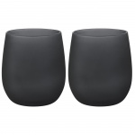 Drinking Glass Black Satin 35 cl 2-p