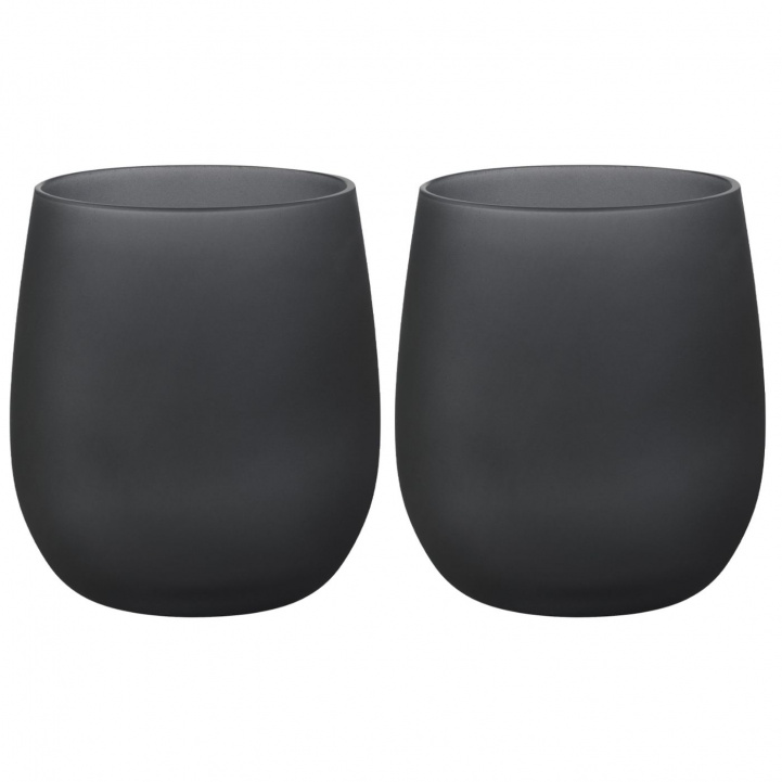 Drinking Glass Black Satin 35 cl 2-p in the group Household & Kitchen / Glass & Mugs / Drinking glass at Campingvaruhuset i Norden AB (80264)