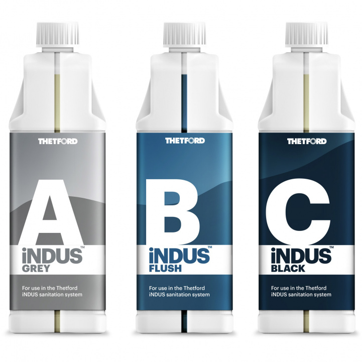 Thetford INDUS Chemical Fluids Set ABC in the group Water & Sanitation / Chemicals & Accessories / Toilet/Tank cleaning & Accessories at Campingvaruhuset i Norden AB (80326)