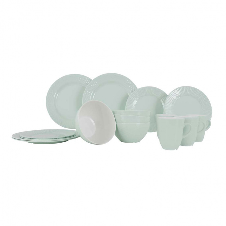 Gimex Melamine Service Pastel Mint 16 pieces in the group Household & Kitchen / Serving / Tableware at Campmarket (80459)