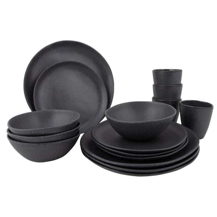 Melamine tableware Hoxton Grey 16 pieces in the group Household & Kitchen / Serving at Campingvaruhuset i Norden AB (80461)