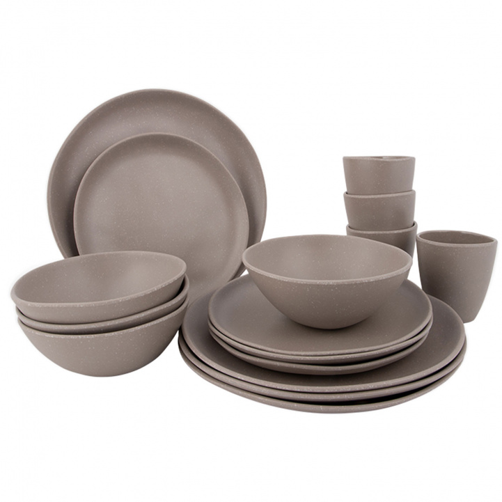 Melamine tableware Hoxton Beige 16 pieces in the group Household & Kitchen / Serving / Tableware at Campmarket (80462)