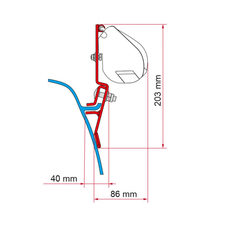 Fiamma Adapter F35 VW T3 in the group Caravan & Motorhome / Van & Sheet Metal Workers / Awnings / Awning adapters / Fiamma / F35/F40-Other Vehicles at Campingvaruhuset i Norden AB (80619)